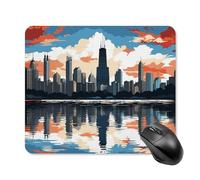 Chicago Skyline Square Mouse Pad Portable Computer Mousepad with Non-Slip Rubber Base 25 * 30cm Ultra-Thin Gaming Mouse Mat for Computer Laptop Office Desk Accessories
