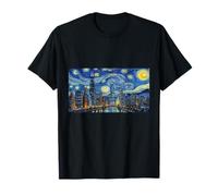 Chicago Skyline Starry Night Vintage Van Gogh Style T-Shirt