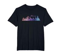 Chicago Skyline T-Shirt, Men's Big and Tall, Black, 2X Tall
