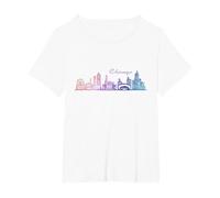 Chicago Skyline T-Shirt, Women's Plus, White, 2X