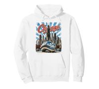 Chicago Skyline Vintage Travel Cloud Gate Graphic Pullover Hoodie