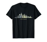 Chicago Skyline Watercolor Art - Windy City Souvenir T-Shirt