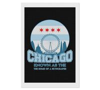 Chicago Skyscraper Diamond 5D Painting Kits for Adult Beginners Round Full Drill DIY Wall Art Craft Decor Gift 8"x12"