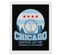 Chicago Skyscraper Diamond 5D Painting Kits for Adult Beginners Round Full Drill DIY Wall Art Craft Decor Gift 16"x20"