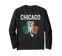 Chicago St Patricks Day Celtic Knot Shamrock Irish Flag Long Sleeve T-Shirt