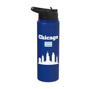 Chicago Trip City Lover Souvenir Chicago Flag Stainless Steel Insulated Water Bottle
