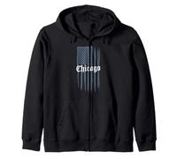 Chicago Tshirt Men Women CG Illinois IL VIntage Retro Zip Hoodie