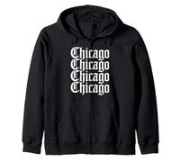 Chicago Tshirt Men Women CG Illinois IL VIntage Retro Zip Hoodie