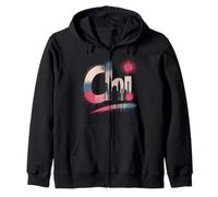 Chicago Tshirt Men Women CG Illinois IL VIntage Retro Zip Hoodie
