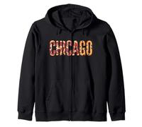 Chicago Tshirt Men Women CG Illinois IL VIntage Retro Zip Hoodie