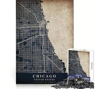 Chicago United States 1000 Pieces Jigsaw Puzzles for Adults Logic Ability Easy Relaxation Secure Join Lovely Gift (50x75cm)