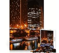 Chicago United States for Adults 1000 Piece Jigsaw Puzzle Thought Skill Slow Leisure Accurate Edges Perfect Present (38x26cm)