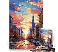 Chicago United States for Adults 1000 Piece Jigsaw Puzzle Thought Skill Slow Leisure Accurate Edges Perfect Present (38x26cm)