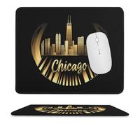 Chicago Vinyl Skyline Large Gaming Mouse Mat Soft Non-Slip Laptop Mousepad Portable Square Desk Pad for Office Home Work