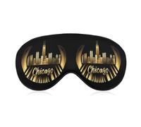 Chicago Vinyl Skyline Soft Sleep Mask for Light Blocking Breathable Sleeping Masks Travel Eye Shade Cover with Adjustable Strap