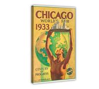 Chicago World Fair 1933 Canvas Poster Bedroom Decor Landscape Office Room Decor Gift 20x30inch(50x75cm)