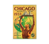 Chicago World Fair 1933 Canvas Poster Bedroom Decor Landscape Office Room Decor Gift 24x36inch(60x90cm)