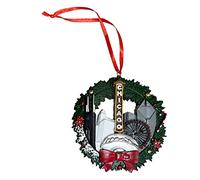 Chicago Wreath with Bean Christmas Ornament