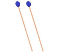 CHICAMPERA 1 Pair Blue Yarn Head Marimba Mallets for Tongue Drum and Marimba, Maple Wood Handle, Safe to Use with No Burrs, Chic Simple Design Suitable for Beginners and Professionals