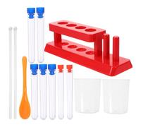 CHICAMPERA 1 Set Science Experiment Kit Test Tubes Storage Rack with Test Tubes Measuring Cups and Mixing Spoons for Hands Learning and Cognitive Development