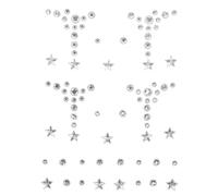 CHICAMPERA 1 Sheet Self Adhesive Makeup Gems Stickers Facial Gems Decal with Jewelry-like Sparkle Shapes Resin Plastic Easy to Use Wear for Eyes Festival