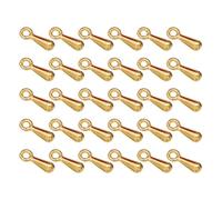CHICAMPERA 1000pcs DIY Alloy Golden Droplet Pendants for Necklace Making with Extender Chain End, Sturdy Water Drop Charms for Crafts and Holiday Jewellery Accessories