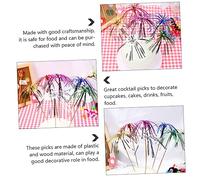CHICAMPERA 100Pcs Colorful Wooden Cocktail Picks Party Decorative Sticks for Cake Toppers and Fruit Garnish Food Safe Bar Accessories for Birthday and Festive Celebrations Random Color