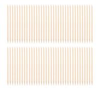 CHICAMPERA 100pcs Wooden Nail Cuticle Pusher Sticks for Manicure and Pedicure, Multifunctional Easy-to-use Design in Beige, for On-the-go Nail Touch-ups and Professional Manicurists