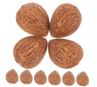 CHICAMPERA 10pcs Artificial Almonds Fake Nuts Model with Realistic Appearance Made of Brown Plastic for Photography and Decoration Table Scatter Props