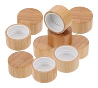 CHICAMPERA 10pcs Bamboo Lids for Essential Oil Bottles 28mm Screw Caps Replacement Glass Bottle Caps for Perfume Suitable for Glass Containers