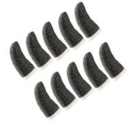 CHICAMPERA 10pcs Black Anti-sweat Gaming Finger Sleeves White Edge for Touchscreen Mobile Games, Breathable Copper Fiber Finger Covers for Gamers
