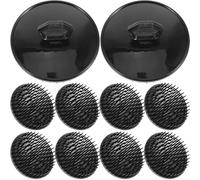 CHICAMPERA 10pcs Black Plastic Hair Scalp Brush Manual Operation with Drying Hole Small Scalp Massager Shampooing Brush for Travel and Daily Use