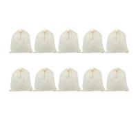 CHICAMPERA 10pcs Cotton Cloth Drawstring Tea Filters Lightweight Multi-Purpose Filter Bags for Soup Cooking and Tea Making Reusable Herb Pouches