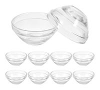 CHICAMPERA 10pcs Glass DIY Facial Mask Bowls 7.5cm Diameter 3.5cm Height Salon Spa Mixing Storage Bowls for Essential Oils and Skincare Treatments