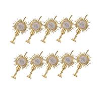 CHICAMPERA 10pcs Gold Cake Toppers for Baptism and Holy Communion Elegant Spiritual Decorations for Religious Parties and Celebrations Reusable Cake Picks for Meaningful Events