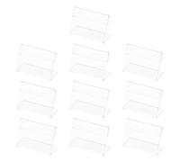 CHICAMPERA 10pcs Mini Acrylic Poster Stand L-shaped Slanted Design, Practical and Sturdy Name Sign Holder for Retail and Diy, Table Tent Display for Counters and Marketing