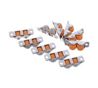 CHICAMPERA 10pcs Mini Caster Wheels with Metal Top Plate Small Fixed Casters for Furniture Rolling Silent Operation Easy to Install for Small Devices in Libraries and Student Apartments