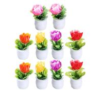 CHICAMPERA 10pcs Miniature Potted Plants Realistic Bonsai Models for Dollhouses Mini Gardens Greenery Decor for Fairy Worlds and Photography Props