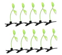CHICAMPERA 10Pcs Sprout Hair Clips for Women and Cute Green Hairpins Durable Pe and Hair Accessories Fancy Headwear for Parties and Everyday Use