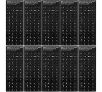 CHICAMPERA 10Pcs White PVC Keyboard Stickers, Foreign Language Keyboard Layout Decals for Laptop, Convenient Key Letter Labels, Suitable for Education