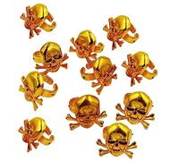 CHICAMPERA 12 Pcs Pirate Rings with Skull Design Gold Decorative Costume Rings for Halloween Parties and Pirate Dress Up One Fits Boys and Party Favor Accessories