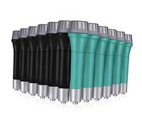 CHICAMPERA 12 Pcs Simulated Children Microphone Toys for Kids, Party Karaoke Playthings with 6 Black and 6 Blue-green Plastic Mics, Christmas and Halloween Role Play Accessories for Boys