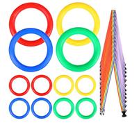CHICAMPERA 12 Pcs Walking Rope for Kindergarten, Toddler Leash Harness Round Ring Handles, Cloth and Plastic, Anti-Lost Walking Rope for Preschool Line-up and Group Outings