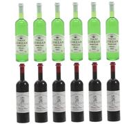 CHICAMPERA 12 Scale Tiny Red and Green Bottles for Mini House Accessories and Photography Props