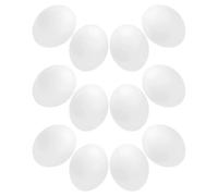 CHICAMPERA 12pcs Artificial Bird Eggs Solid Plastic Fake Mini Eggs for Parrots Finches Budgerigars Hatching Training Nest Simulation Bird Accessory for Breeding and Craft