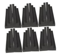 CHICAMPERA 12pcs Black Trapezoidal Acoustic Absorption Panels Soundproofing Board Corner Wall Wedges Made of Sponge for Noise Cancellation and Acoustic Control in Vocal Rooms