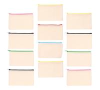 CHICAMPERA 12pcs Canvas Cosmetic Bags with Zipper Environmentally Friendly and Repeatedly Washed Makeup Pouches Multipurpose Pen and Coin Bags Gift for Birthday and Small Projects
