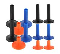 CHICAMPERA 12pcs Drum Cymbal Sleeves Plastic Stand Sleeves Protective Tubes for Cymbal Stands Drum Kit Accessories with Blue Black Orange for Recording and Live Performances
