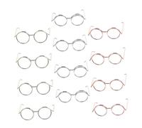 CHICAMPERA 12Pcs Mini Doll Eyeglasses Set Rose Gold Silver Gold Lensless Fashion Accessories for Doll Dress Up Sunglasses for Gnomes DIY Craft Projects