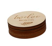 CHICAMPERA 12Pcs Newborn Wood Cards Double Sided Growth Tracking Discs for Photo Props Unique Commemoration for Moms and Special Moments